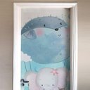 Ver imagem 3 de Adesivo Para Porta Elefantinho No Balão- 73X210Cm