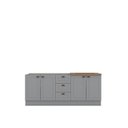 Ver imagem 3 de Cozinha Compacta Modulada 100% MDF 2 Balcões e 1 Tampo com Furo para Cooktop Cinza/Nature Emily