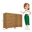 Ver imagem 3 de Cômoda para Quarto 4 Gavetas 2 Portas 147cm Texas Marrom/Freijó