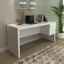 Ver imagem 1 de Mesa para Escritório C/ 03 Gavetas Me4113 Branco Tecnomobili