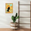 Ver imagem 2 de Quadro Moldura Dourada Orixá Oxum Silhueta 24x18cm:com Acetato