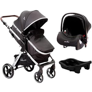 Carrinho com Bebe Conforto e Base Kansas Silver - Premium Baby