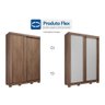 Guarda Roupa 2 Portas de correr Slide 2 Gavetas Rubi Avelã/Off White - Panan - 2