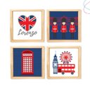 Ver imagem 4 de Kit com 4 Quadros Decorativos Infantil - Londres Britânico:Preta