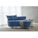 Ver imagem 2 de Namoradeira Sofá Feijão Luna 130cm Orgânica Bouclé Azul Marinho