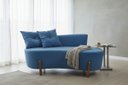 Ver imagem 2 de Namoradeira Sofá Feijão Luna 130cm Orgânica Bouclé Azul Marinho