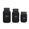 Conjunto de Potes de Vidro Manhattan Preto 3 Peças - 1