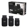Conjunto de Potes de Vidro Manhattan Preto 3 Peças - 3