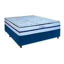 Ver imagem 1 de Conjunto Cama Box Azul Casal + Colchão Molas Ensacadas Blue Paropas