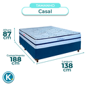 Ver imagem 3 de Conjunto Cama Box Azul Casal + Colchão Molas Ensacadas Blue Paropas