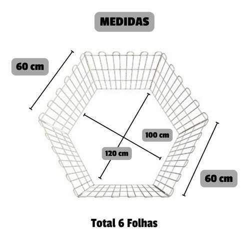 Cercadinho Móvel Gato Cachorro 6 Telas Aramada 120 X 100 Cm - 2