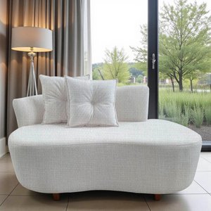 Namoradeira Sofá Feijão Suria Orgânica Linho Bege