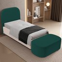 Ver imagem 3 de Cabeceira Cama Box 100cm Lanna com Puff Recamier Doha W01 Bouclê Verde - Lyam Decor