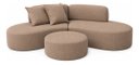 Ver imagem 2 de Sofá e Puff Orgânico Virginia 200cm Sala Suede: Cappuccino