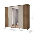 Ver imagem 4 de Guarda Roupa Casal Aurélia 6 Portas Bater 3 Gavetas com Espelho Cinamomo Off White RV Móveis