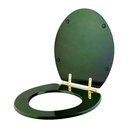 Ver imagem 2 de Assento Sanitário Convencional Oval Universal Verde Degradê com Ferragem Dourada