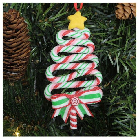 Kit 2 Enfeite Pendente para Árvore de Natal Pinheirinho 13,5cm