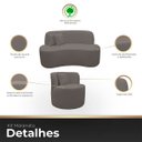 Ver imagem 3 de Kit 2 Poltrona com Sofá Curvo 2 Lugares Feijão Forma Orgânica 1,50 Bouclé Maranata
