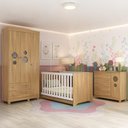 Ver imagem 2 de Quarto de Bebê Completo Berço Americano 3 em 1 Colchão Bombom Multimóveis Mp4638 Madeirado