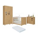 Ver imagem 1 de Quarto de Bebê Completo Berço Americano 3 em 1 Colchão Bombom Multimóveis Mp4638 Madeirado