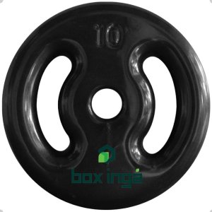 Anilha Emborrachada 10kg - Preta