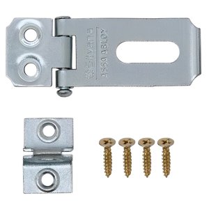Dobradiça Porta Cadeado Fecho Trinco Zincado 4cm para Portão Gaveta Armário | Silvana | Kit 02 Un