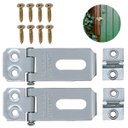 Ver imagem 3 de Dobradiça Porta Cadeado Fecho Trinco Zincado 4cm para Portão Gaveta Armário | Silvana | Kit 02 Un
