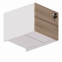 Ver imagem 4 de Gaveteiro Suspenso 33cm x 40cm 2 Gavetas com Chave para Mesa Escrivaninha de Escritório Corporate Marrom/Macadâmia/Branco