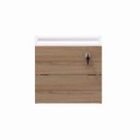Ver imagem 3 de Gaveteiro Suspenso 33cm x 40cm 2 Gavetas com Chave para Mesa Escrivaninha de Escritório Corporate Marrom/Macadâmia/Branco