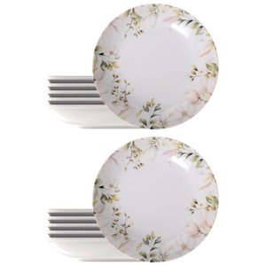Jogo 12 Pratos Fundos 22cm Tramontina Magnólia Porcelana Sopas Risotos Caldos