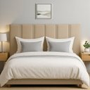 Ver imagem 1 de Cabeceira Duana Box Queen 160cm Estofada Dobrável Fixação Parede Moderna Confortável:areia