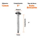Ver imagem 4 de Parafuso Sextavado Auto Brocante 12 x 5 Zincado Branco 100 Unidades