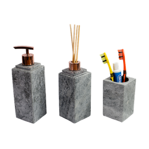 Kit Banheiro Bancada Lavabo Luxo em Pedra Sabão N01 Rosê