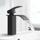 Ver imagem 1 de Torneira Cascata Monocomando para Banheiro Preta de Bica Baixa - Bar-003 - Stillus Home Torneira Mon