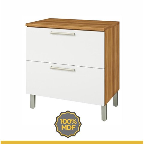 Balcão Cozinha Nesher Burguesa 1 Porta 1 Gaveta Freijo / Branco