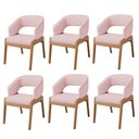 Ver imagem 1 de Kit 06 Cadeiras de Jantar e Estar Living Estofada Lince L02 Linho Rosê - Lyam Decor