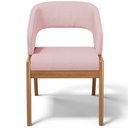Ver mais imagens de Kit 06 Cadeiras de Jantar e Estar Living Estofada Lince L02 Linho Rosê - Lyam Decor