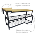 Ver imagem 5 de Banco Sapateira 1M Multiuso Design Industrial Ferro E Madeira