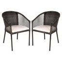 Ver imagem 1 de Kit 2 Cadeiras Alumínio Fibra Sintética com Assento Tabaco