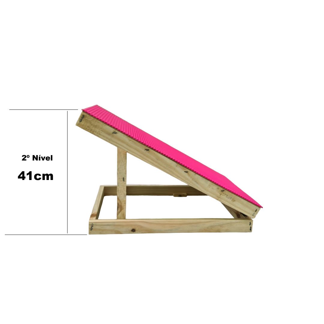 Rampa Pet Caes e Gatos Rosa Antiderrapante Altura Ajustável - 5