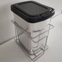 Ver imagem 3 de Lixeira Para Cozinha Suprema Corrediça Deslizante Lateral 9 litros Cromado Dimec
