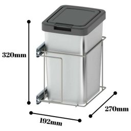 Lixeira Para Cozinha Suprema Corrediça Deslizante Lateral 9 litros Cromado Dimec - 6