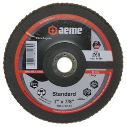 Disco Flap Aeme Standard Fibra Angular Zircônio 7" (180mm) 10 Unidades - 1