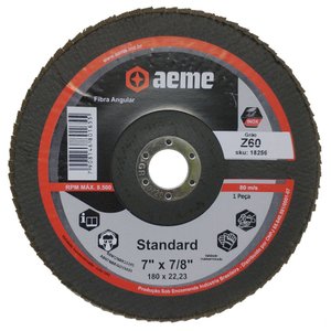 Disco Flap Aeme Standard Fibra Angular Zircônio 7" (180mm) 10 Unidades