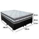 Ver imagem 4 de Cama Box Baú Casal Bipartido Sintético + Colchão Anjos Black Graphite Molas Ensacadas 138x188x64cm P