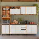 Ver imagem 2 de Cozinha Modulada Ravena 5 Peças 11 Portas com Cristaleira Poliman Móveis