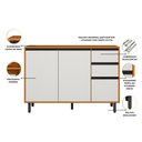 Ver imagem 5 de Cozinha Modulada Ravena 5 Peças 11 Portas com Cristaleira Poliman Móveis