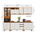 Ver imagem 3 de Cozinha Modulada Ravena 5 Peças 11 Portas com Cristaleira Poliman Móveis