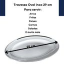 Ver imagem 5 de Bandeja Travessa Oval Rasa Inox Servir Porções Batata 30 Cm
