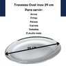 Bandeja Travessa Oval Rasa Inox Servir Porções Batata 30 Cm - 5